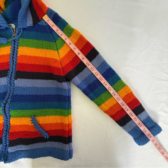 VINTAGE‎ 100% Wool Rainbow Jacket S - Picture 12 of 13